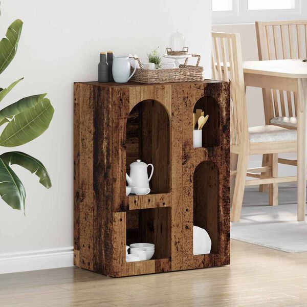 vidaXL Dressoir Oudhout 59 x 35 x 80.5 cm Bewerkt hout
