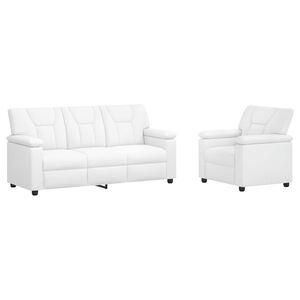 vidaXL Bankstel 2 pcs Wit Kunstleer