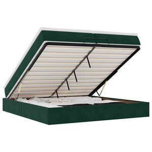 vidaXL Ottoman bed met matrassen 200x200cm fluweel donkergroen