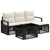 vidaXL Tuinbankenset 5 st Zwart en Cream Wit poly rattan