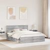 vidaXL Bedframe Grijs Sonoma 160 x 200 cm Massief grenenhout