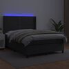 vidaXL Boxspring met matras en LED kunstleer zwart 140x200 cm