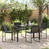 vidaXL Tuin Eetset 5 pcs Zwart Textilene en staal