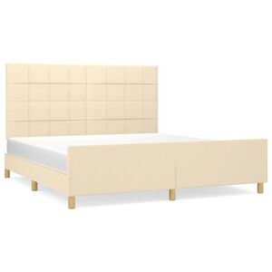 vidaXL Bedframe zonder matras stof cr&egrave;mekleurig 180x200 cm