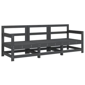 vidaXL 3-delige Loungeset massief grenenhout grijs