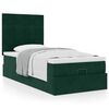 vidaXL Ottoman bed met matrassen 90x200cm fluweel donkergroen