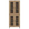 vidaXL Hoge kast 2 pcs Artisan Eiken Geengineerd Hout en Glas