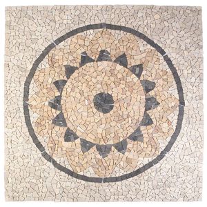 vidaXL Mosaic Tiles Zonnebloem Patroon Meerkleurig 120 x 120 cm Marmer