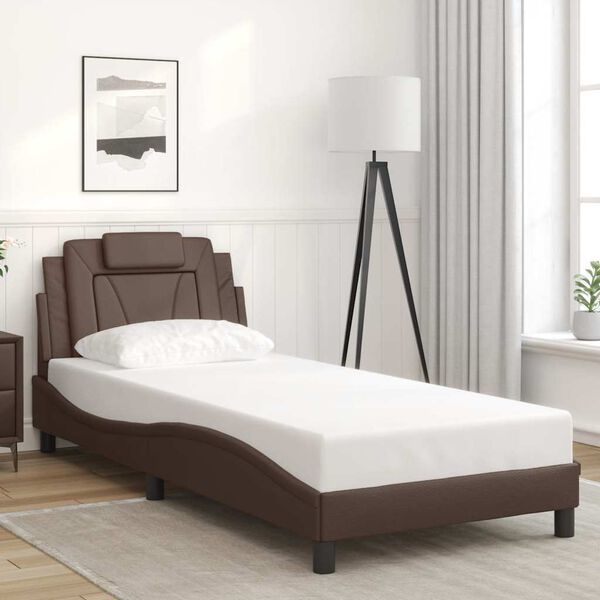 vidaXL Bedframe "Viana" zonder matras kunstleer bruin 90x190 cm