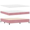 vidaXL Boxspringbed met matras met LED Roze 200 x 200 cm Fluweel