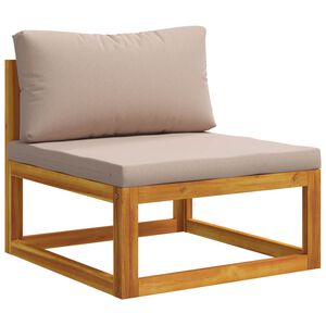 vidaXL Modulaire middenbank met kussens 100 % polyester Massief Acacia
