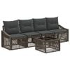 vidaXL Tuinbankenset 5 pcs Grijs poly rattan