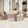 vidaXL 12-delige Loungeset met kussens poly rattan beige