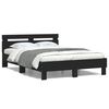 vidaXL Bedframe met hoofdeinde en LED zwart 135x190 cm