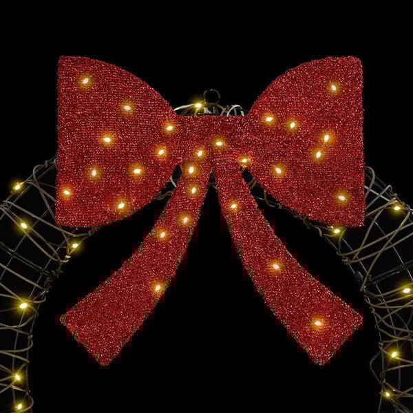 vidaXL Krans met 60 LED Warmwit 75 cm Rattan