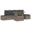 vidaXL Tuinbankenset 6 st Grijs poly rattan