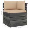 vidaXL 9-delige Loungeset met kussens pallet massief grenenhout