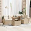 vidaXL Tuin Sofa Set met kussen 6 pcs beige en cr&egrave;mekleurig