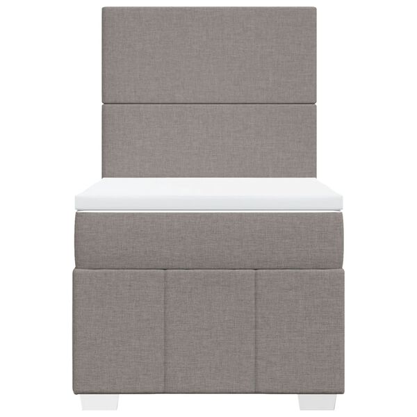 vidaXL Boxspring met matras stof taupe 90x190 cm