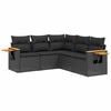 vidaXL Patio Sofa Set 5-zits Black