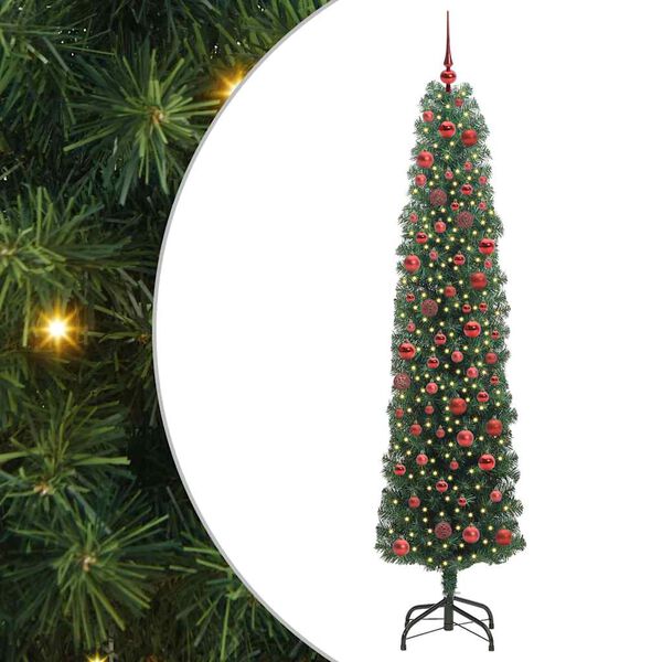 vidaXL Kunstkerstboom Groen 180 cm PVC en Staal en Kunststof