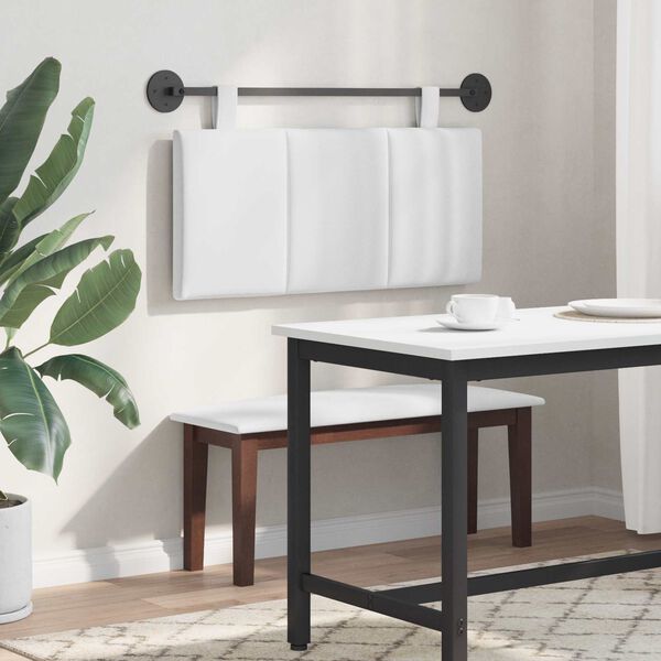 vidaXL Hangend Hoofdeinde Wandgemonteerd Wit 90 x 55 x 5 cm Stof