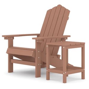 vidaXL Tuinstoel Adirondack met tafel HDPE bruin