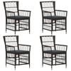 vidaXL Tuinstoelen 4 st Zwart PE rattan, Staal en Polyester Stof