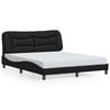 vidaXL Bedframe zonder matras "Hvar" kunstleer zwart 160x200 cm