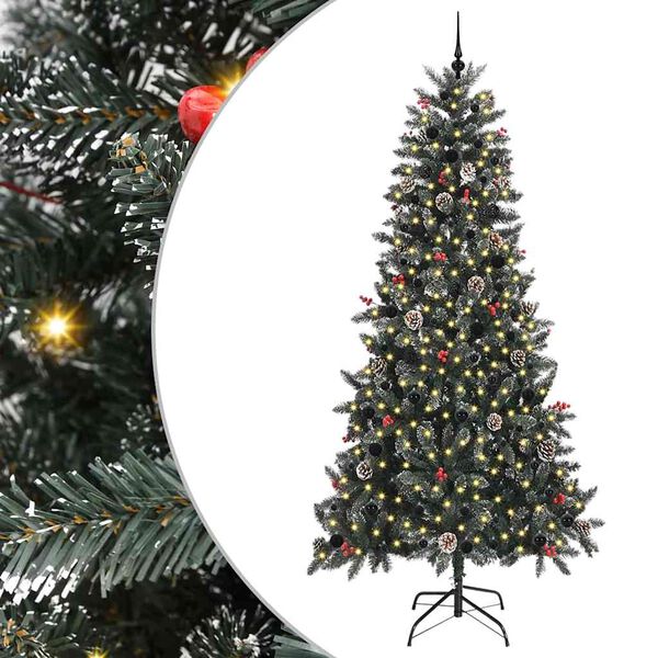 vidaXL Kunstkerstboom met 300 LED Groen 240 cm PVC en Plastic en Staal
