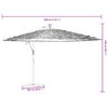 vidaXL Parasol met stalen paal 290x290x238 cm wit