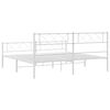 vidaXL Bedframe met hoofd- en voeteneinde metaal wit 183x213 cm
