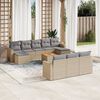 vidaXL 11-delige Tuinset met kussens poly rattan beige