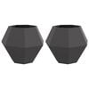 vidaXL Plantenbak 2 st Zwart 75 x 75 x 60 cm Staal