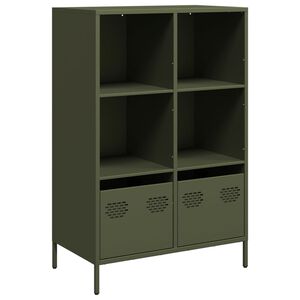 vidaXL Hoge kast 68x39x103,5 cm staal olijfgroen