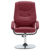vidaXL Fauteuil verstelbaar met voetenbankje kunstleer wijnrood