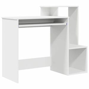 vidaXL Bureau met lade met plank Wit 106 x 41 x 88.5 cm Bewerkt hout