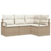 vidaXL Bankstel 4 pcs Beige poly rattan