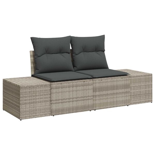 vidaXL Tuin Sofa Set 4 pcs Lichtgrijs poly rattan