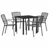 vidaXL Tuin eettafelset 5 pcs Antraciet Gepoedercoat staal