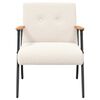 vidaXL Fauteuil Cr&egrave;me 59 x 75 x 78 cm Krullend Wol-achtig Stof