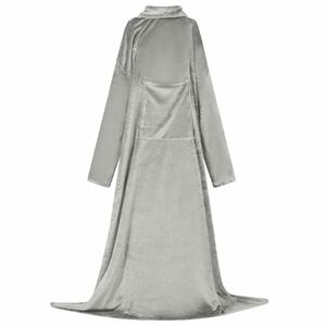 vidaXL Deken hoodie Grijs F Flanel