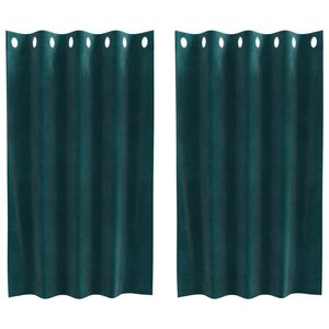 vidaXL Verduisterende gordijnen 2 pcs Donkergroen 140 x 140 cm Fluweel