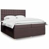 vidaXL Boxspring met matras stof donkerbruin 200x200 cm