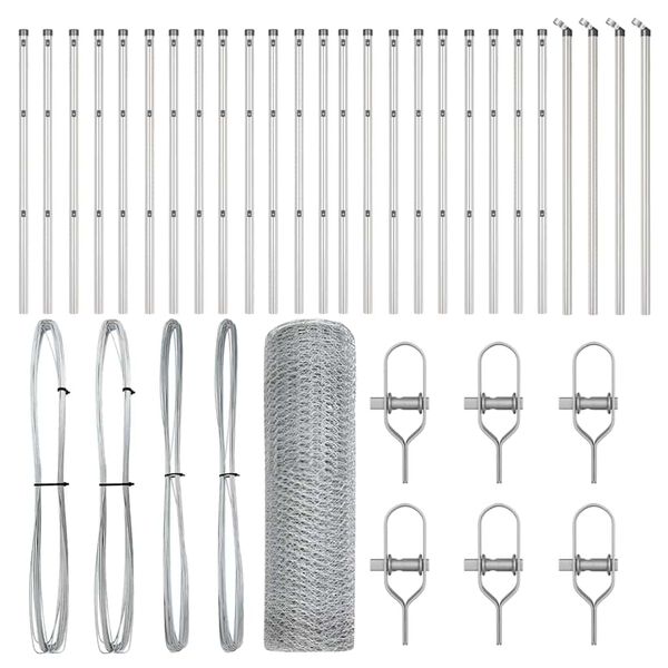 vidaXL Afrasteringspaal Zilver 50 x 0,6 m (25 mm gaas) Staal