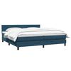 vidaXL Boxspring met matras fluweel donkerblauw 180x210 cm