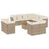 vidaXL 12-delige Loungeset met kussens poly rattan beige