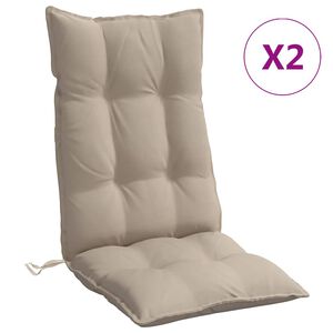 vidaXL Stoelkussens 2 st hoge rug oxford stof taupe