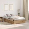 vidaXL Opbergbedframe Artisan Eiken 120 x 190 cm Bewerkt hout