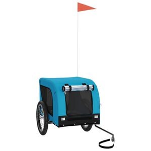 vidaXL Hondenfietstrailer oxford stof en ijzer blauw en zwart